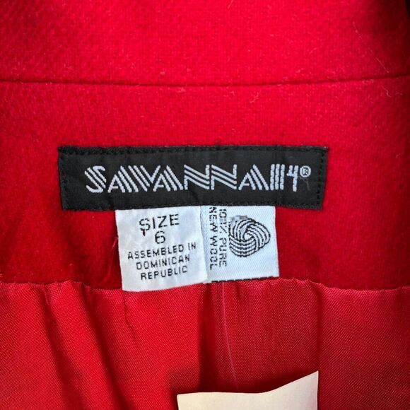 Vintage Classic Red Wool Single Button Blazer Oversized Fit - SZ 6 - Picture 3 of 6